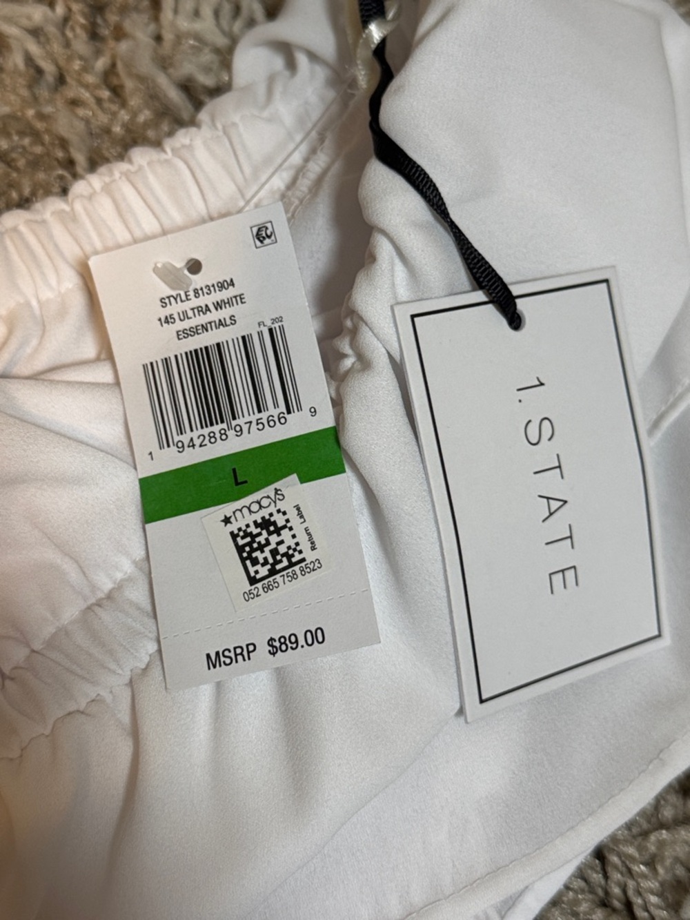 NWT 1. STATE Strapless Tiered Ruffle Midi Dress Ultra White size Large - Picture 7 of 13